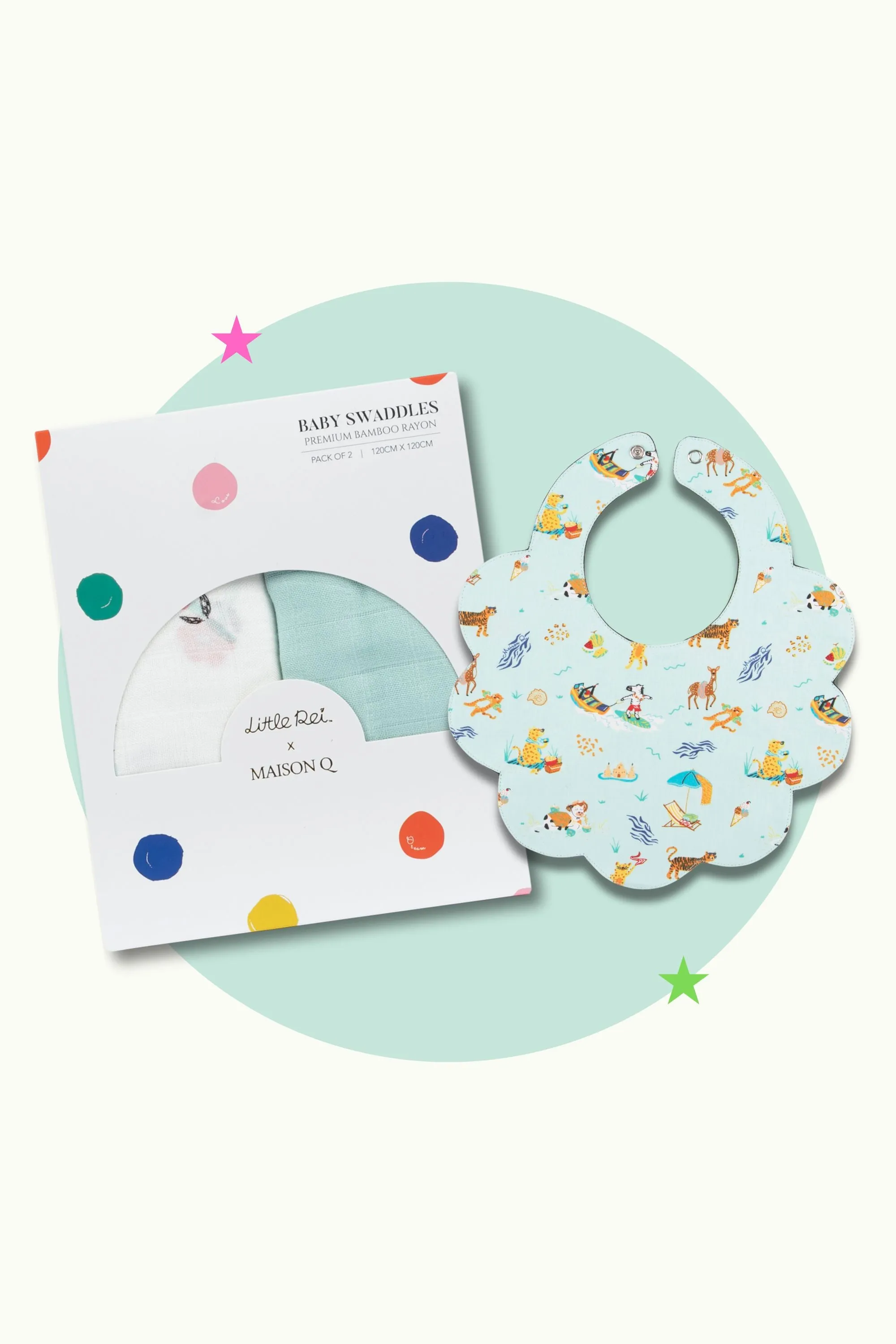 Balloon Sculptures Baby Swaddles   Tiger Tiger Scalloped Bib Christmas Gift Set