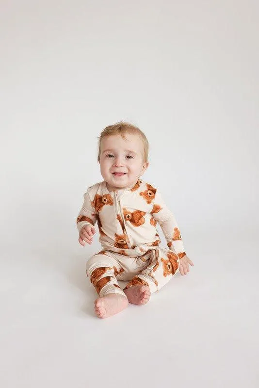 Bamboo Convertible Footie Romper - Teddy Freddy (Bears)