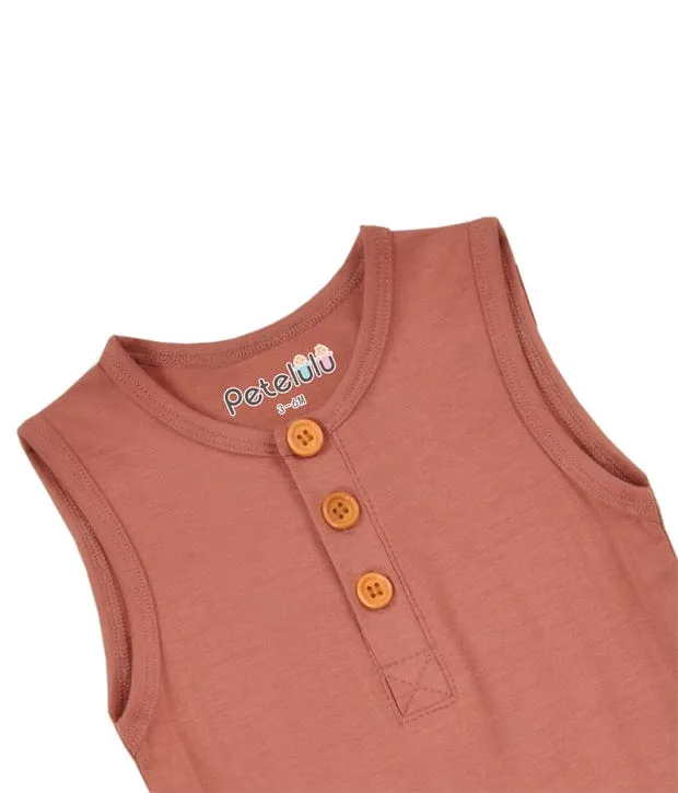Bamboo Fibre Sleeveless Long Baby Onesie