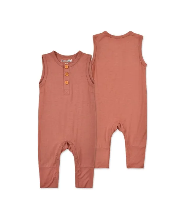 Bamboo Fibre Sleeveless Long Baby Onesie