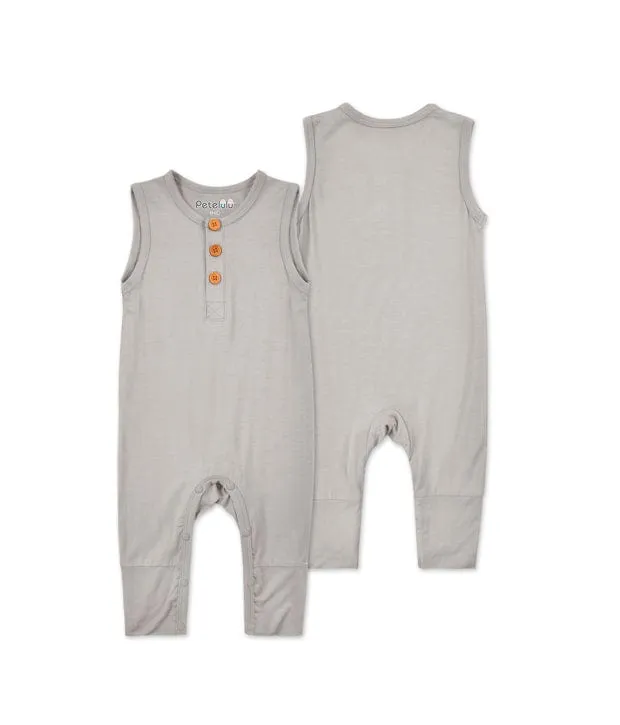 Bamboo Fibre Sleeveless Long Baby Onesie