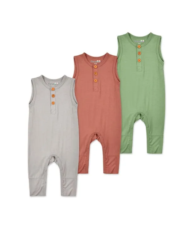 Bamboo Fibre Sleeveless Long Baby Onesie