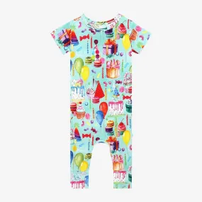 Bamboo Short Sleeve Basic Romper - Happy Birthday