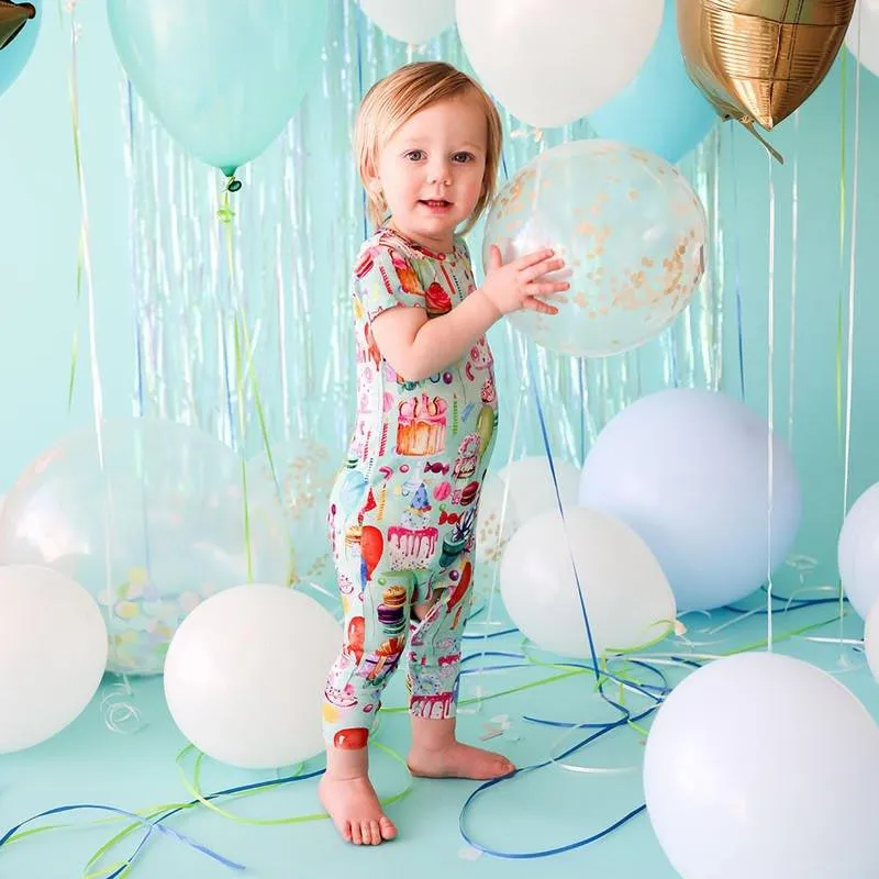 Bamboo Short Sleeve Basic Romper - Happy Birthday