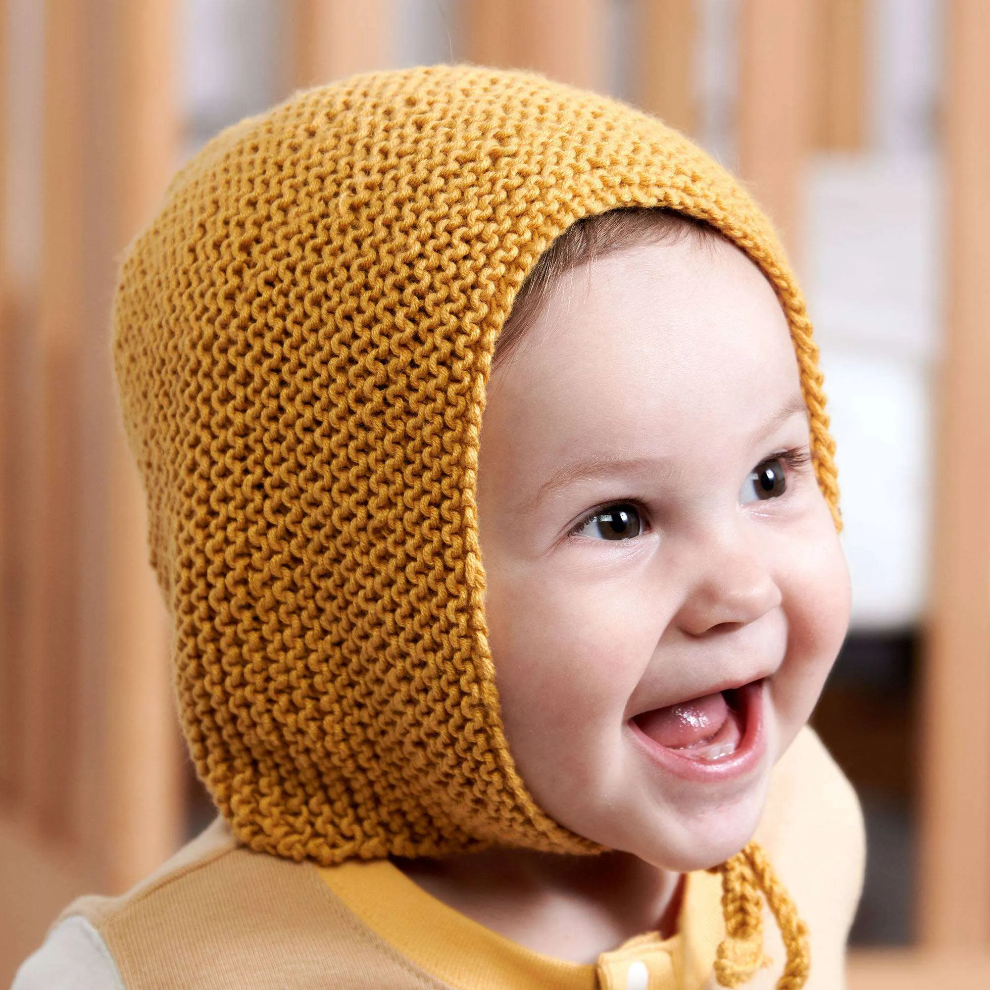 Bernat Beginner Knit Baby Bonnet
