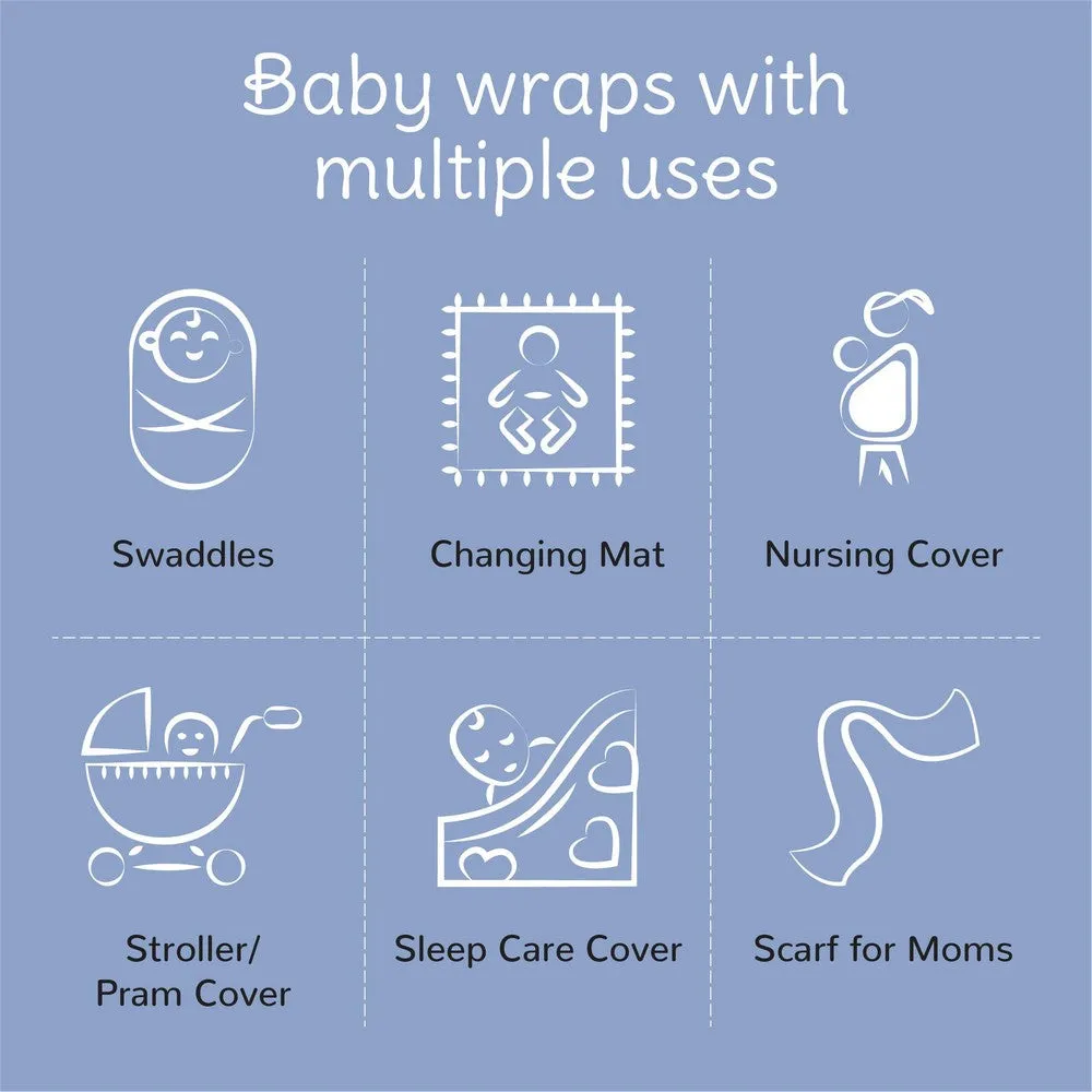 Bird & Flamingo Design Muslin Swaddle Wrap- Pack Of 2