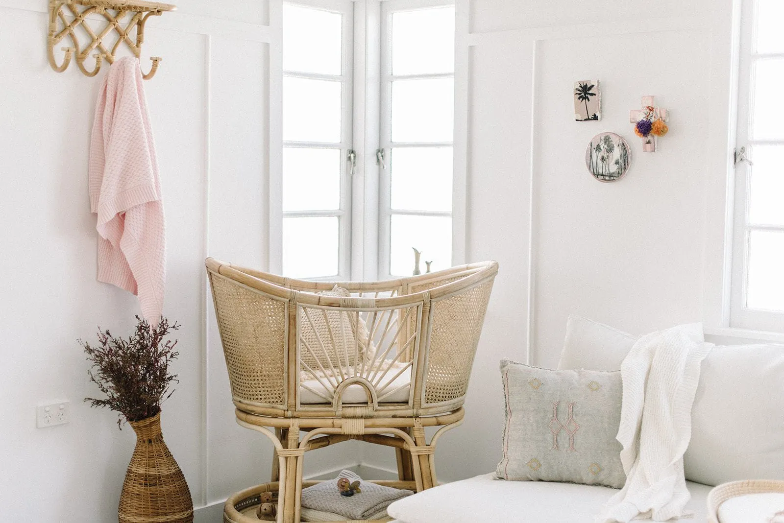 Blush Pink Diamond Knit Baby Blanket