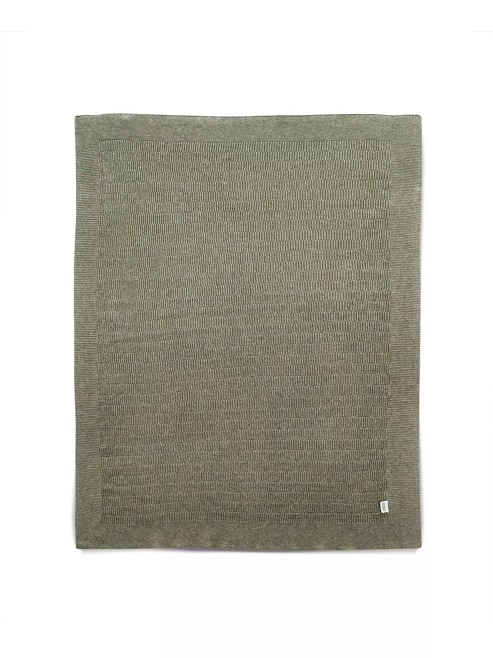 Born To Be Wild - Knitted Blanket Khaki Rib