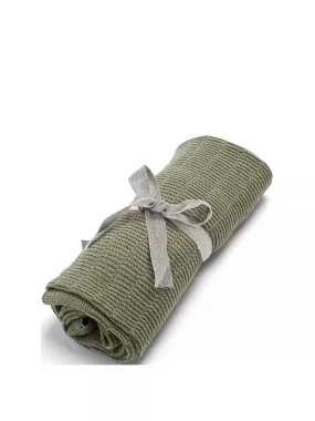 Born To Be Wild - Knitted Blanket Khaki Rib