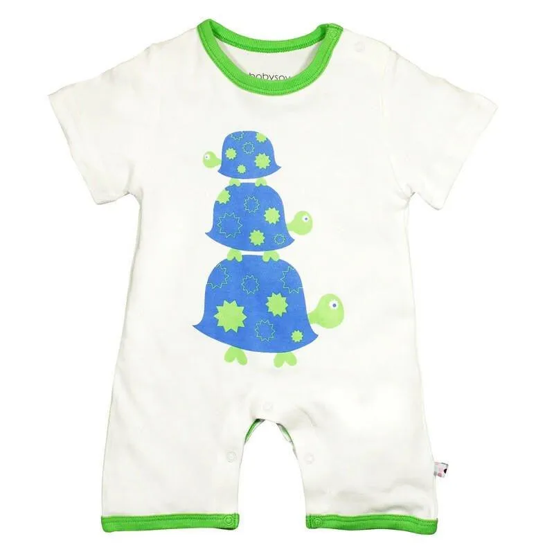 Boy's Bamboo Janey Baby Modern Romper - Turtle