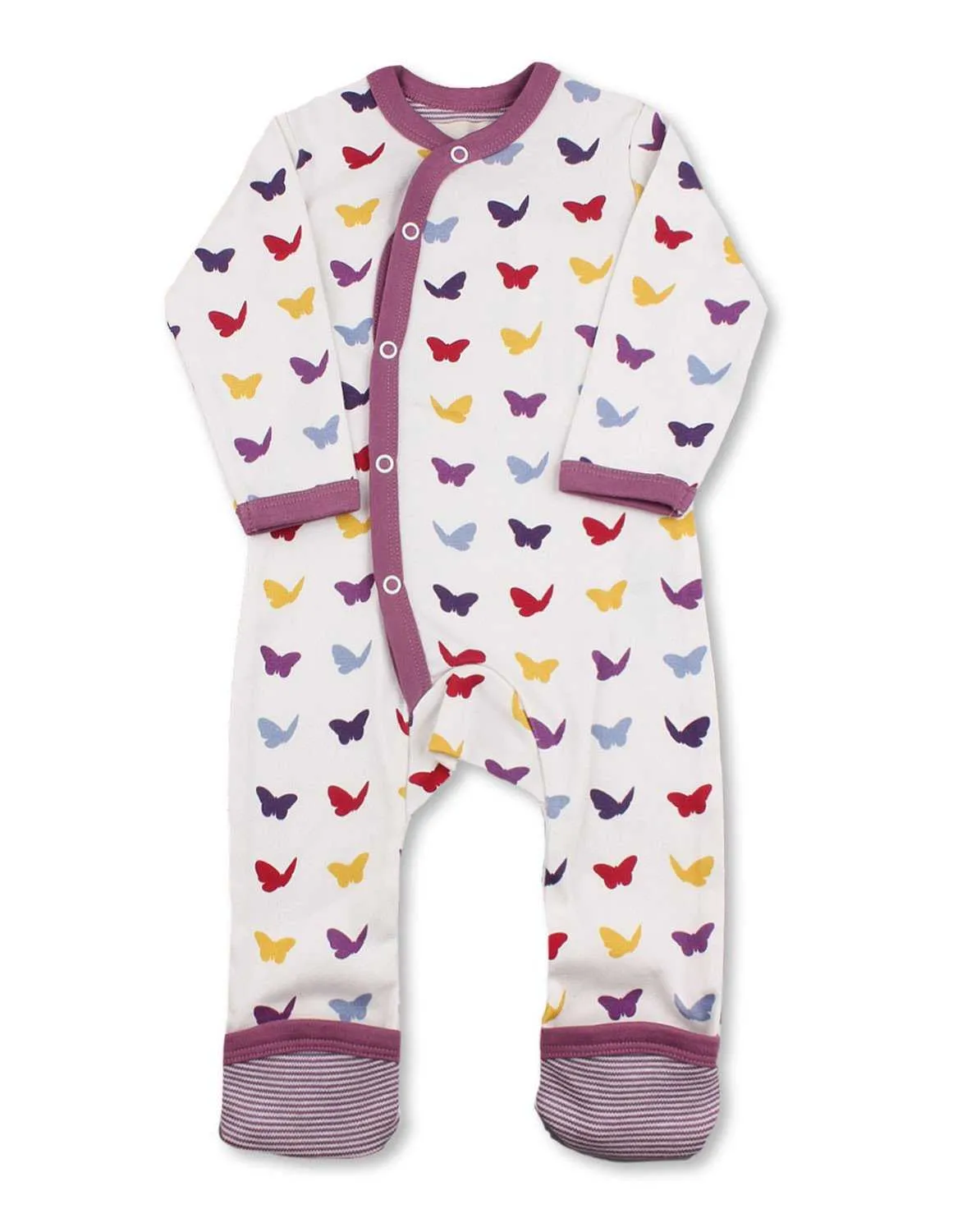 Butterfly Kimono Romper Raspberry Organic Cotton