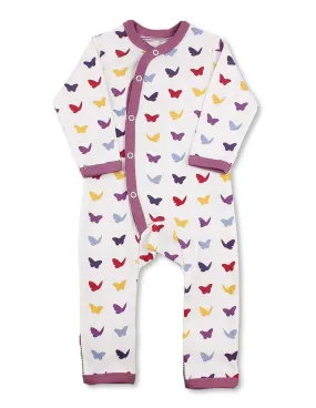 Butterfly Kimono Romper Raspberry Organic Cotton