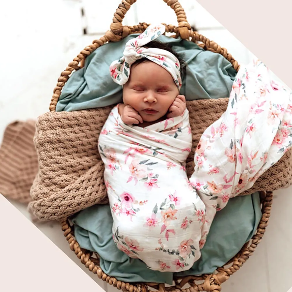 Camille Muslin Wrap Birth Announcement Set