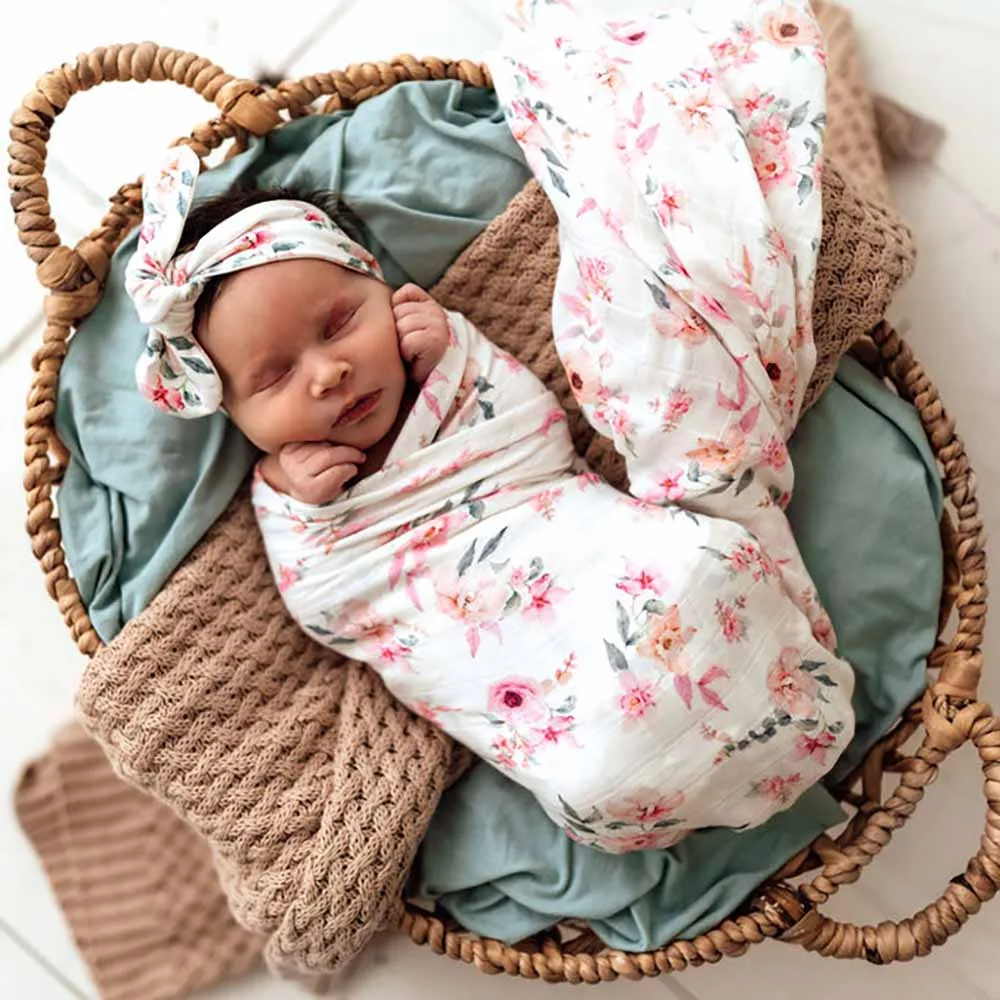 Camille Muslin Wrap Birth Announcement Set