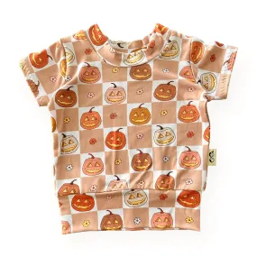 Checkered Pumpkin Summer Lounge Top
