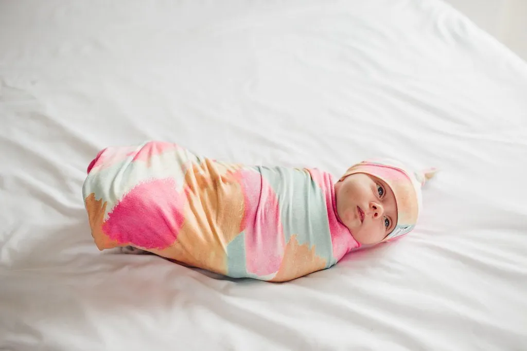 Copper Pearl Newborn Top Knot Hat - Monet