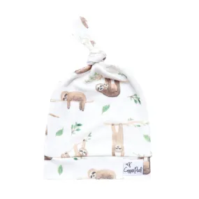 Copper Pearl Newborn Top Knot Hat - Noah