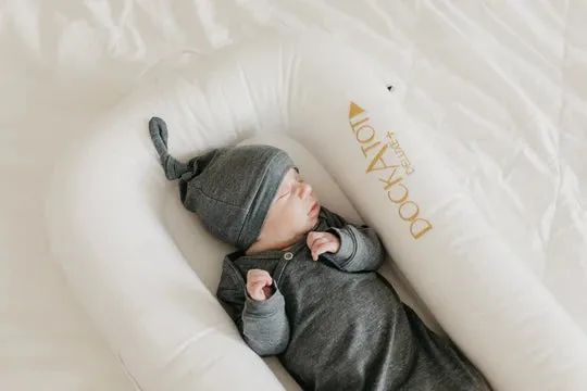 Copper Pearl Top Knot Hat / Slate