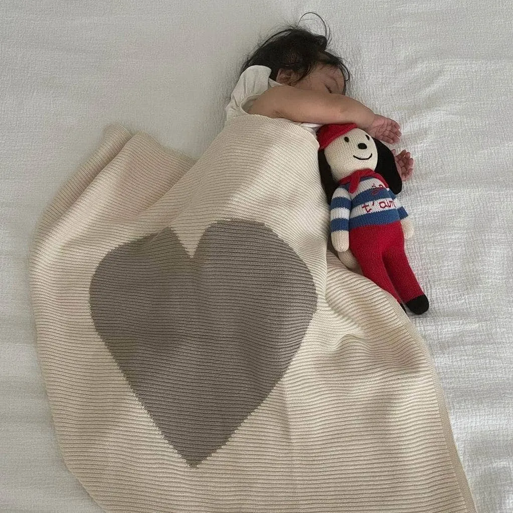 Cotton Baby Blankets - Heart Large