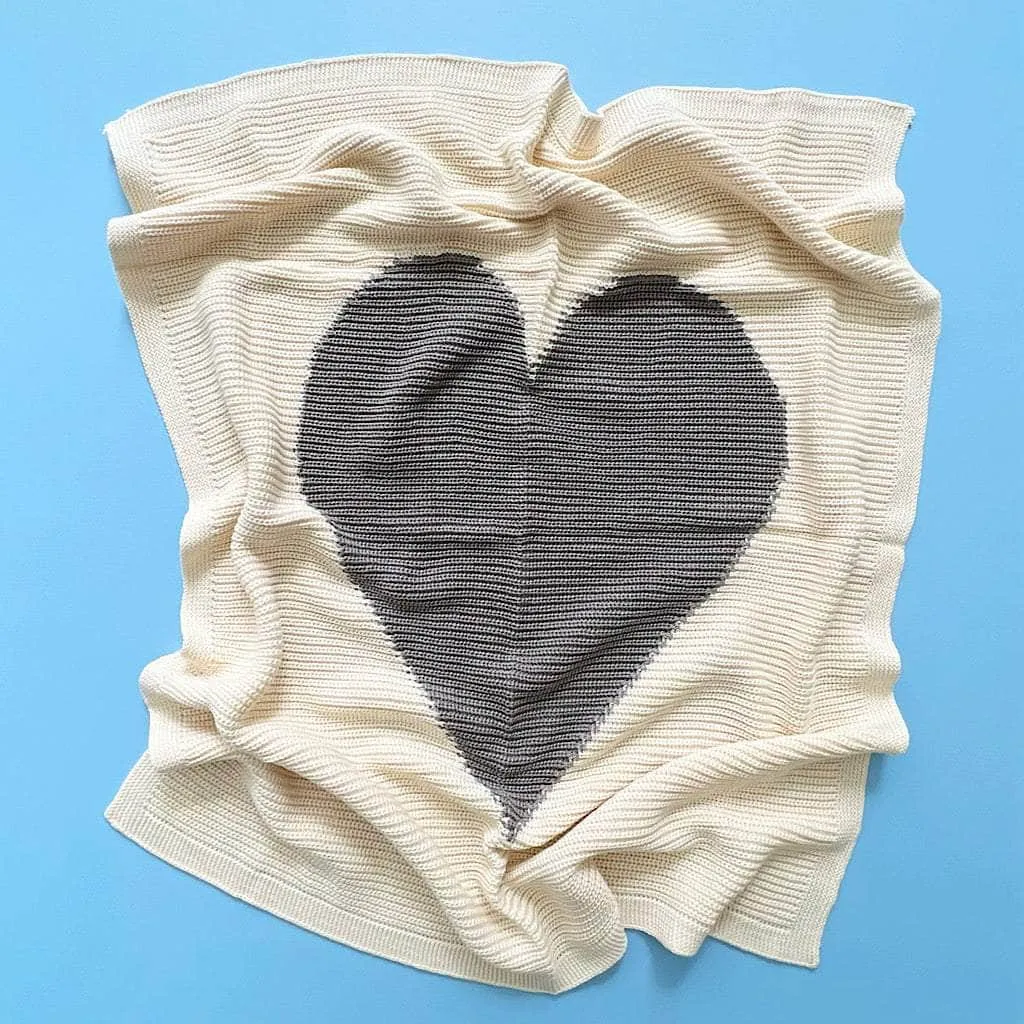 Cotton Baby Blankets - Heart Large
