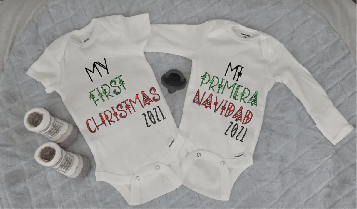 CustomBabyOnesie, UnisexOnesie, PersonalizedOnesie, Christmas/Spanish, LastName or FirstNameOnesie, BabyAnnouncementOnesie, Short/LongSleeve