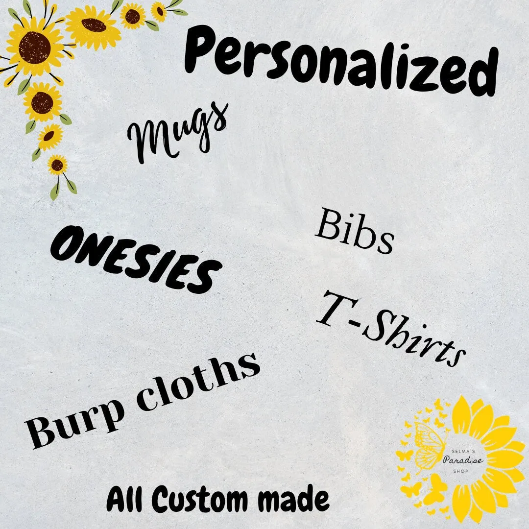 CustomBabyOnesie, UnisexOnesie, PersonalizedOnesie, Christmas/Spanish, LastName or FirstNameOnesie, BabyAnnouncementOnesie, Short/LongSleeve