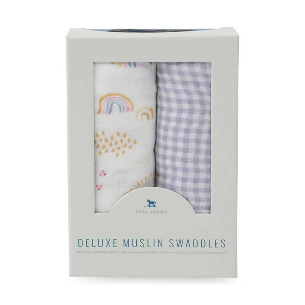 Deluxe Muslin Swaddle 2pk – Rainbow Gingham