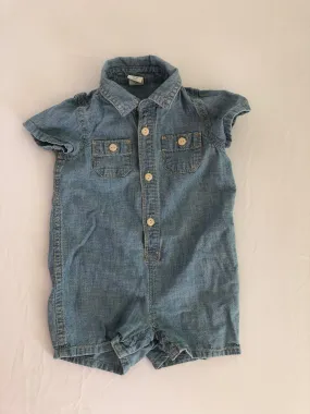 Denim Romper, 6-12m, Kids 12 Month (9-12M)