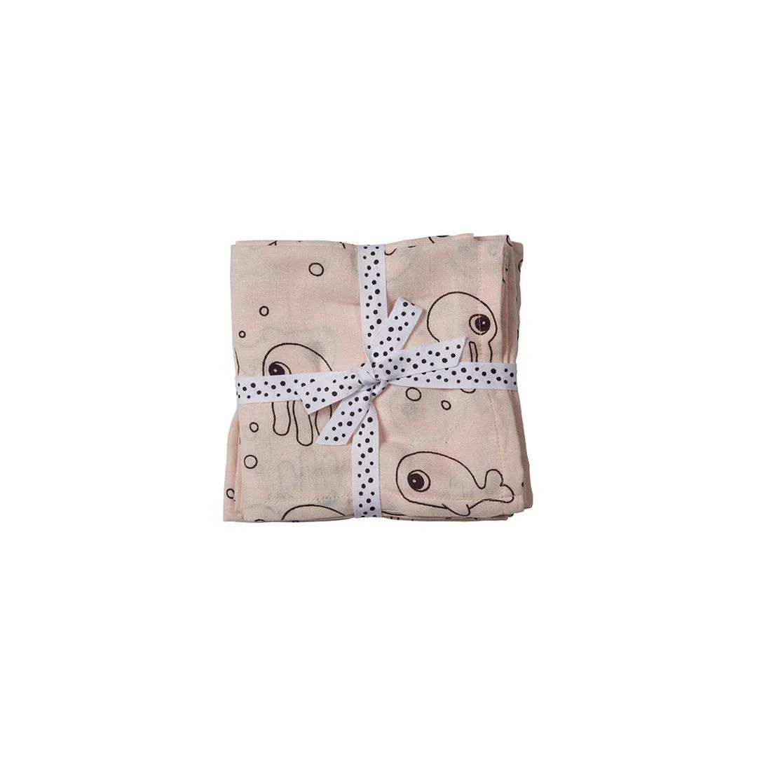 Done by Deer Swaddles - Sea Friends - Powder - 2 Pack