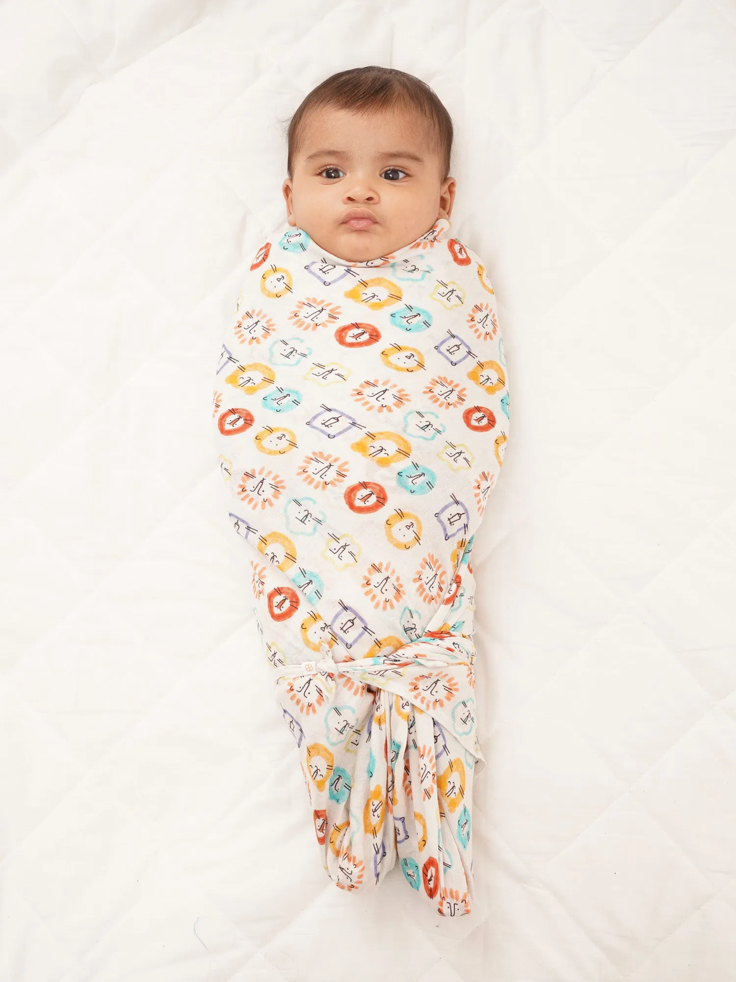 Doodle Delight Cotton Muslin Swaddle Wrap for New Born (Pack of 2)