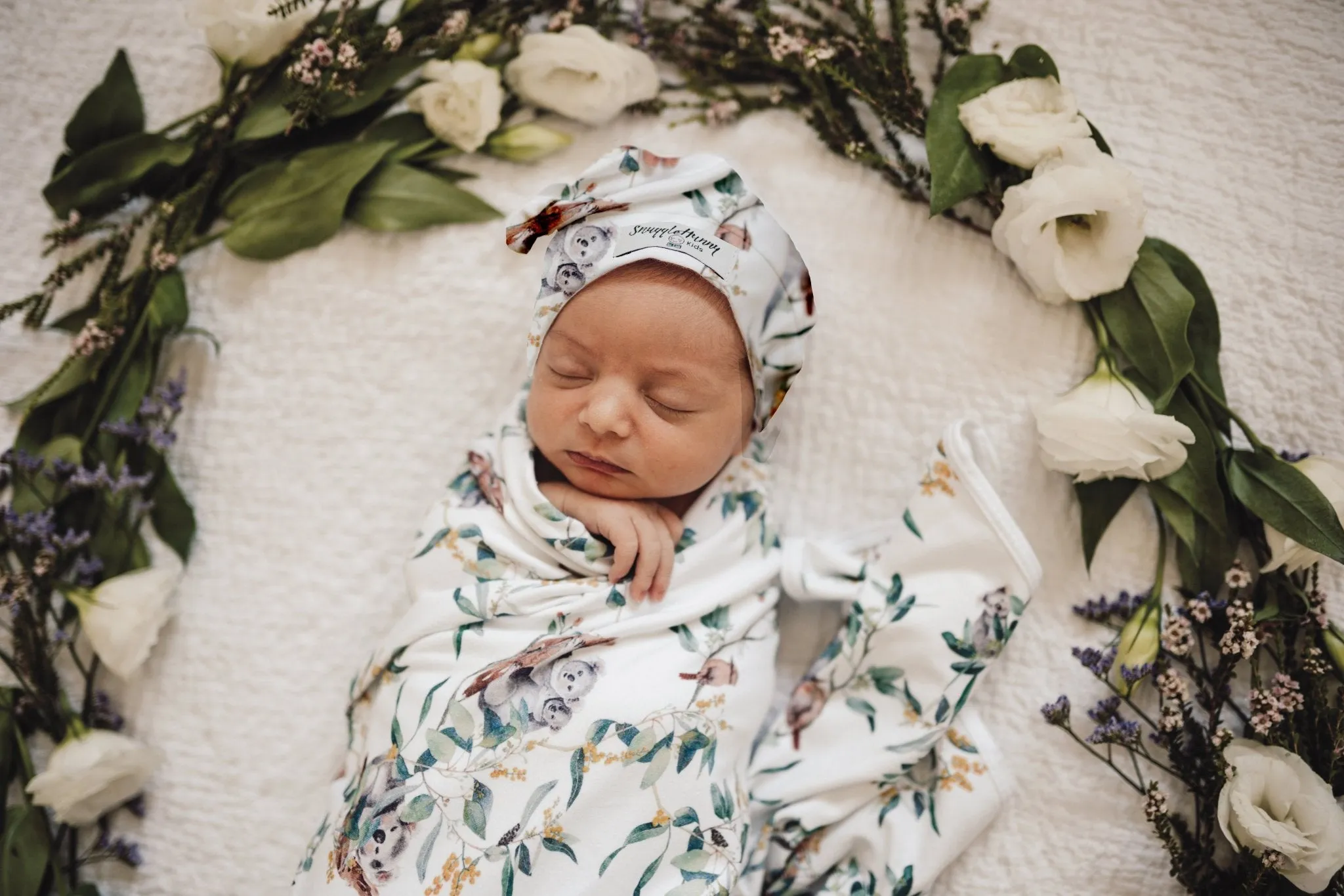 Eucalypt Jersey Wrap & Beanie Set
