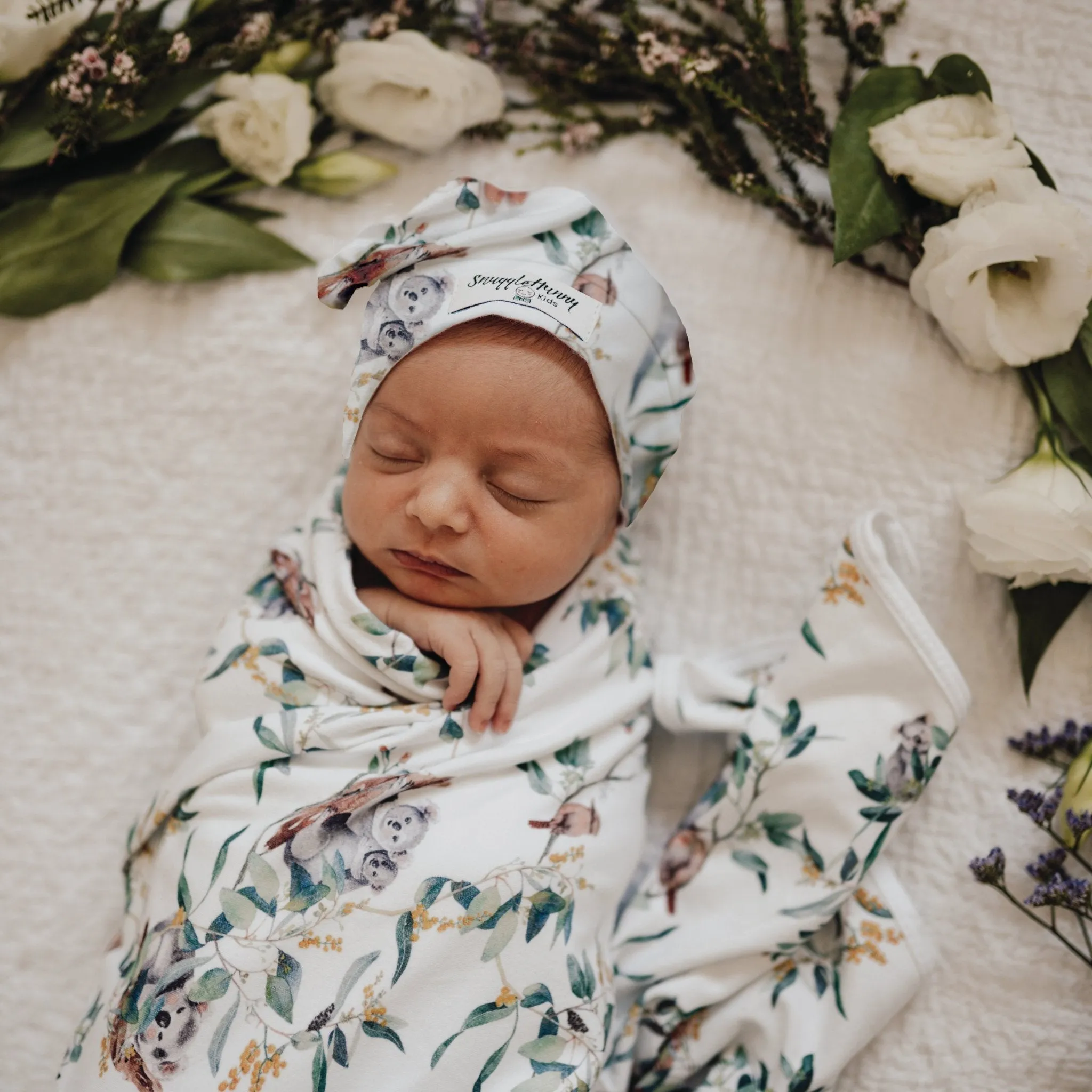 Eucalypt Jersey Wrap & Beanie Set