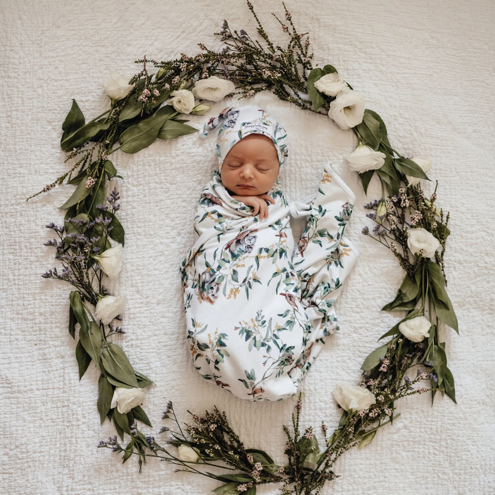 Eucalypt Jersey Wrap & Beanie Set