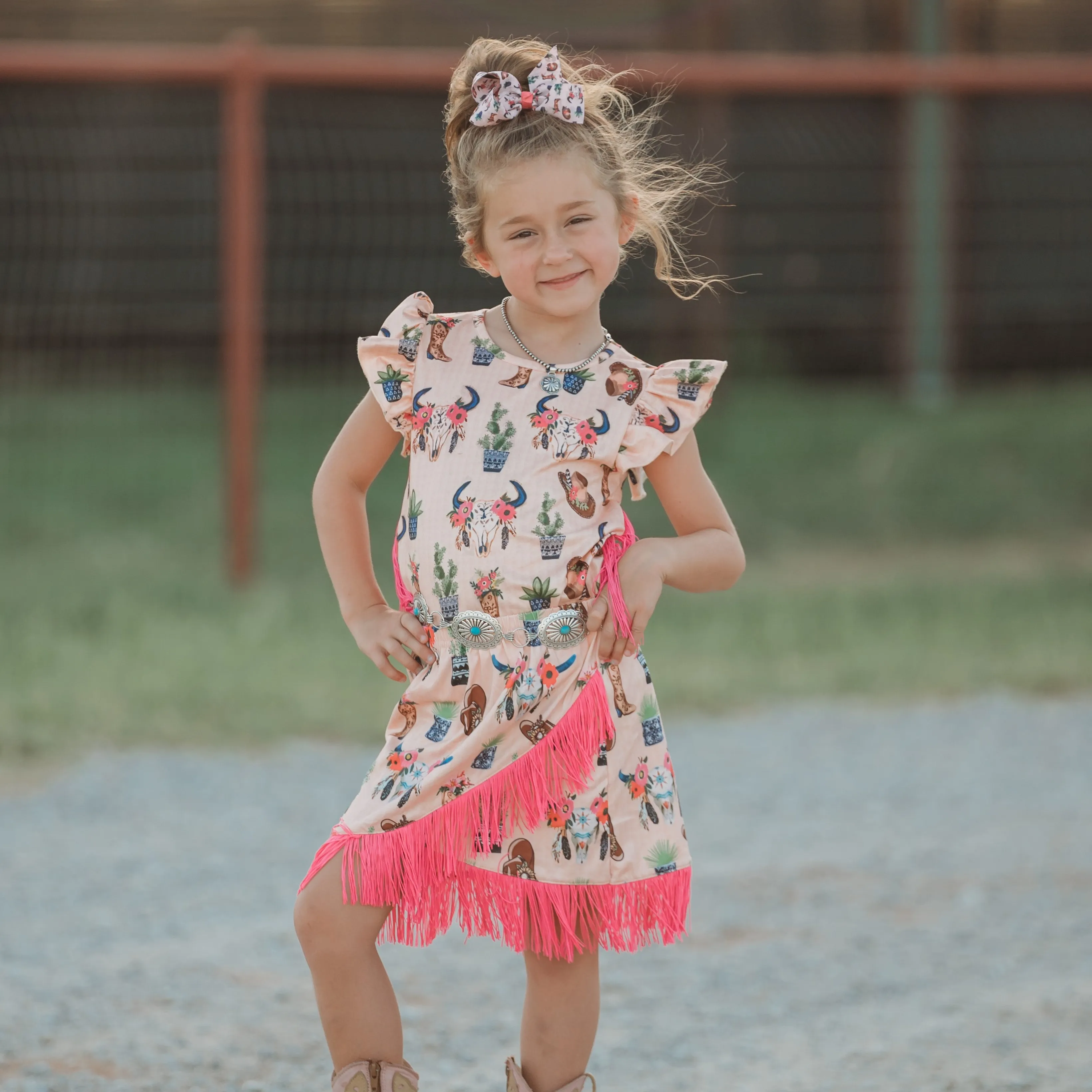 Floral Skull w/t Fringe Baby (0-18M)