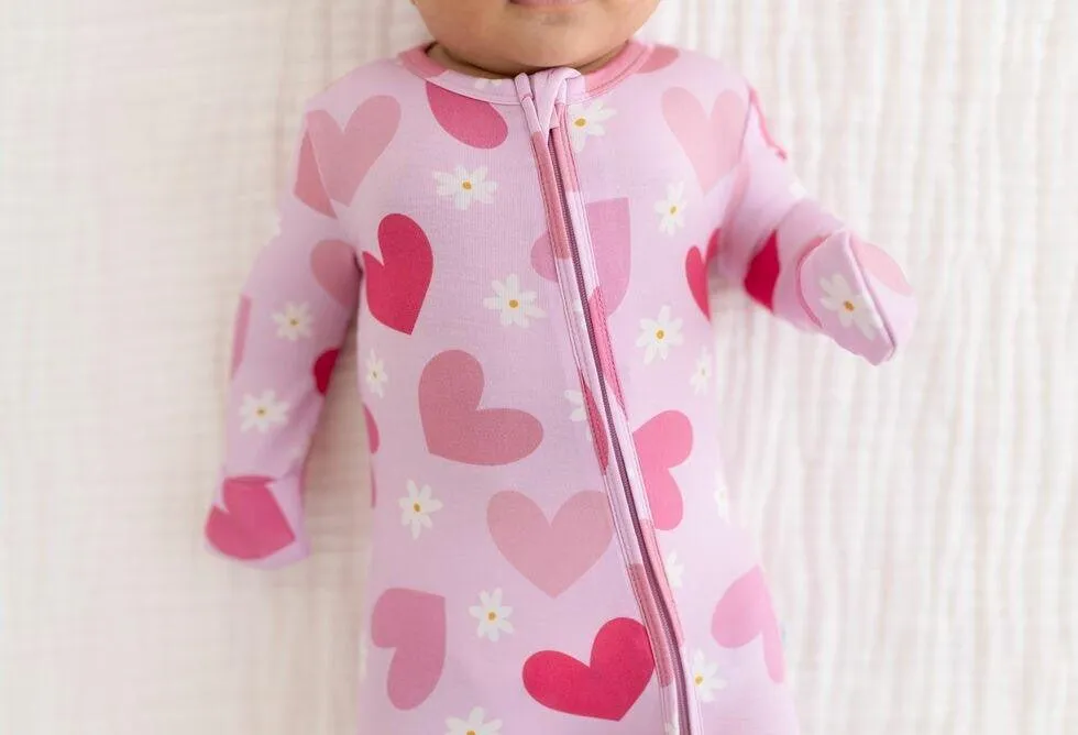 Girl's Bamboo Convertible Footie Romper - Daisy Love