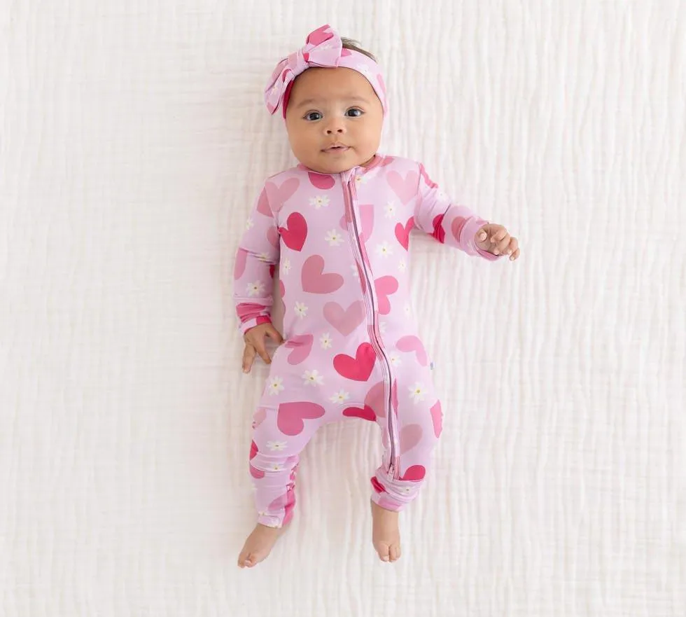 Girl's Bamboo Convertible Footie Romper - Daisy Love