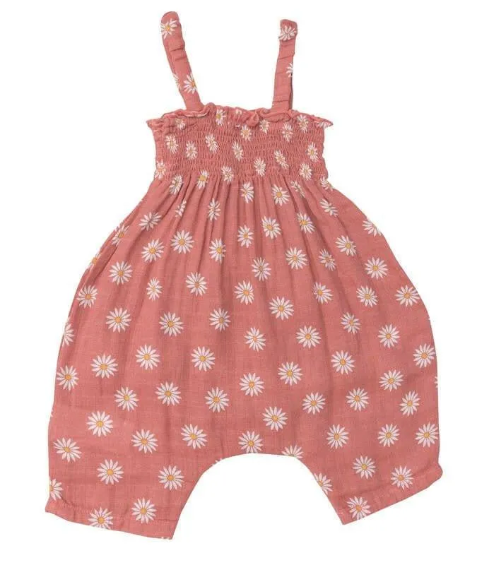 Girl's Sleeveless Romper - Daisy Dots