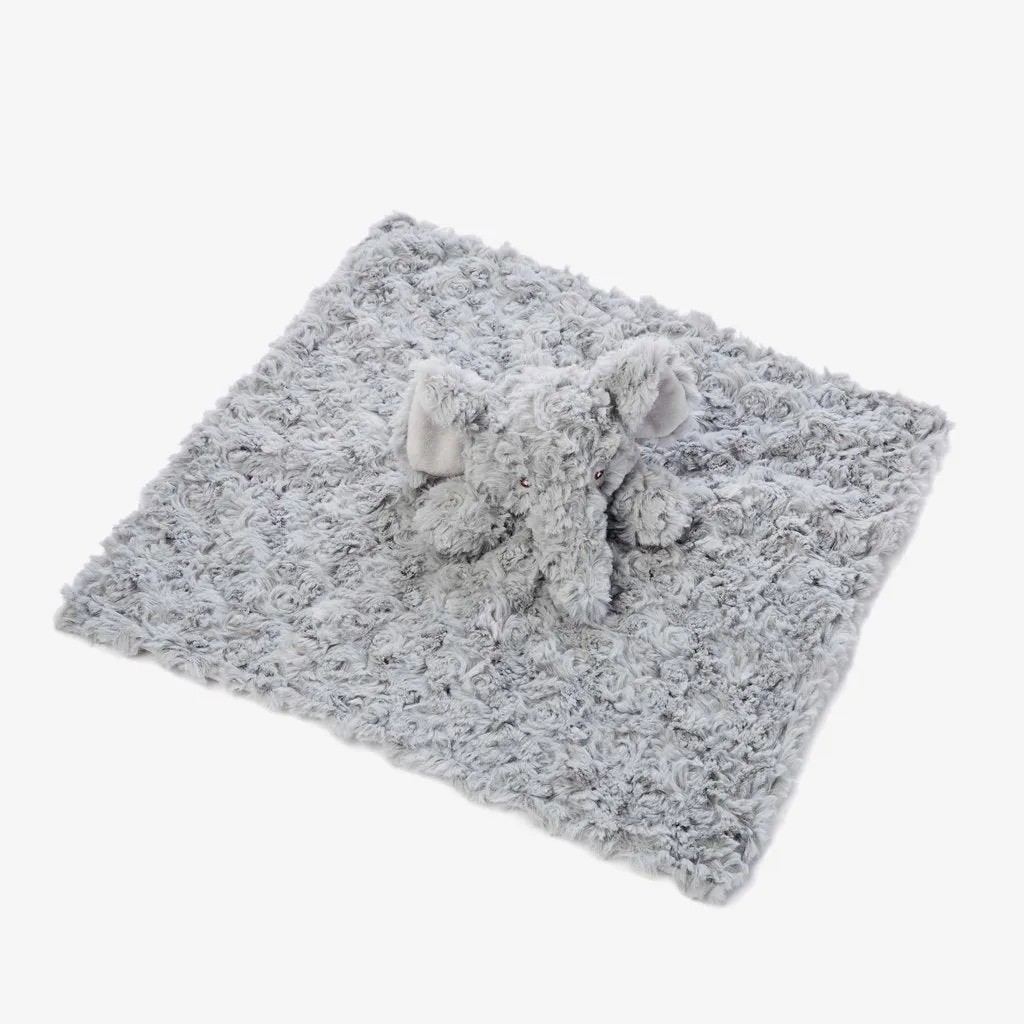 Gray Swirl Elephant Baby Security Blanket