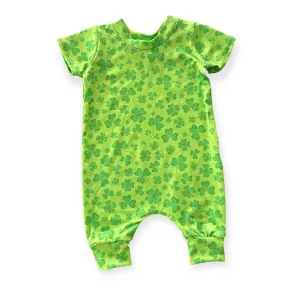 Green Shamrocks Harem Romper