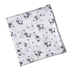 Grey Baa Baa Sheep Theme Muslin Swaddle