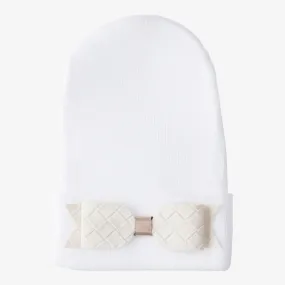 Hospital Hat - Cream Bow