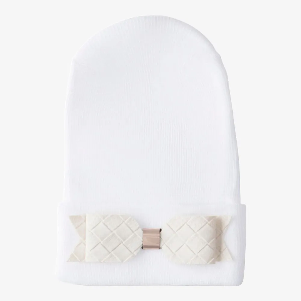 Hospital Hat - Cream Bow
