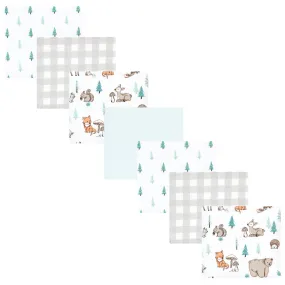 Hudson Baby Cotton Flannel Receiving Blankets Bundle, Neutral Woodland Pals