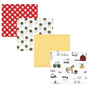 Hudson Baby Cotton Flannel Receiving Blankets, Girl Farm