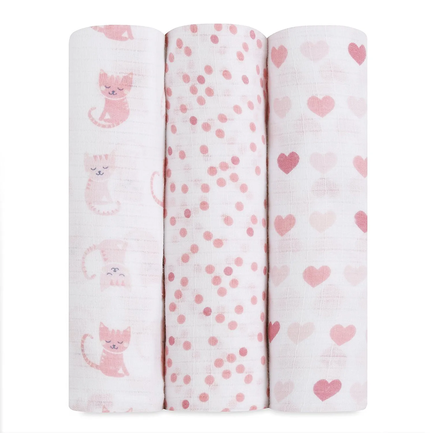 Ideal Baby by the Makers of Aden   Anais Swaddles 3 Pack - Kitty Love