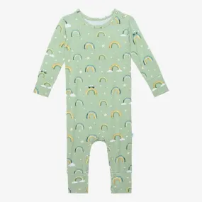 Infant Bamboo Long Sleeve Basic Romper - Desean (Rainbows)
