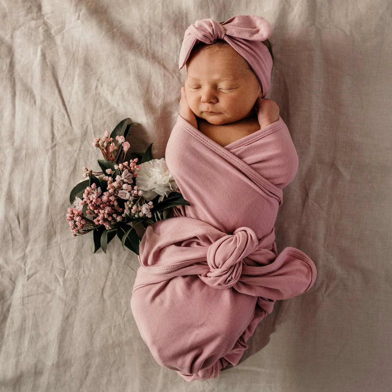 Jewel Baby Jersey Wrap & Topknot Set