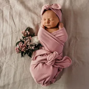 Jewel Baby Jersey Wrap & Topknot Set