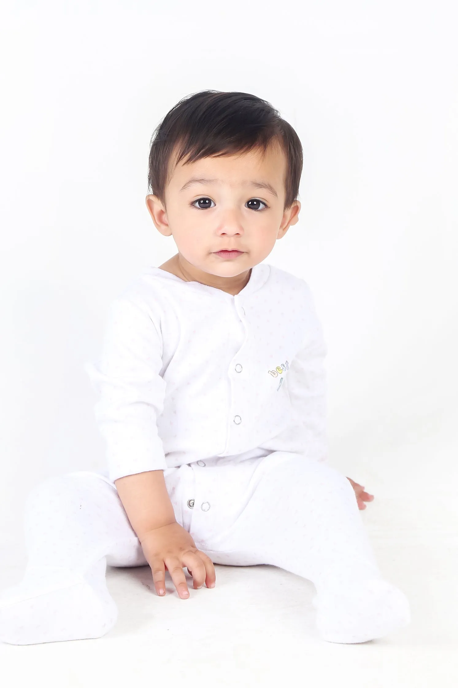 KIDS ROMPER WHITE FRONT PRINT BEST FRIEND