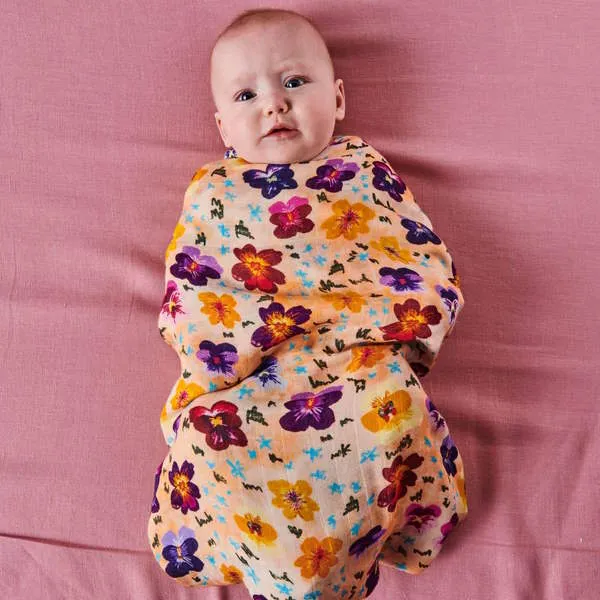 Kip and Co | Bamboo Baby Swaddle | Pansy